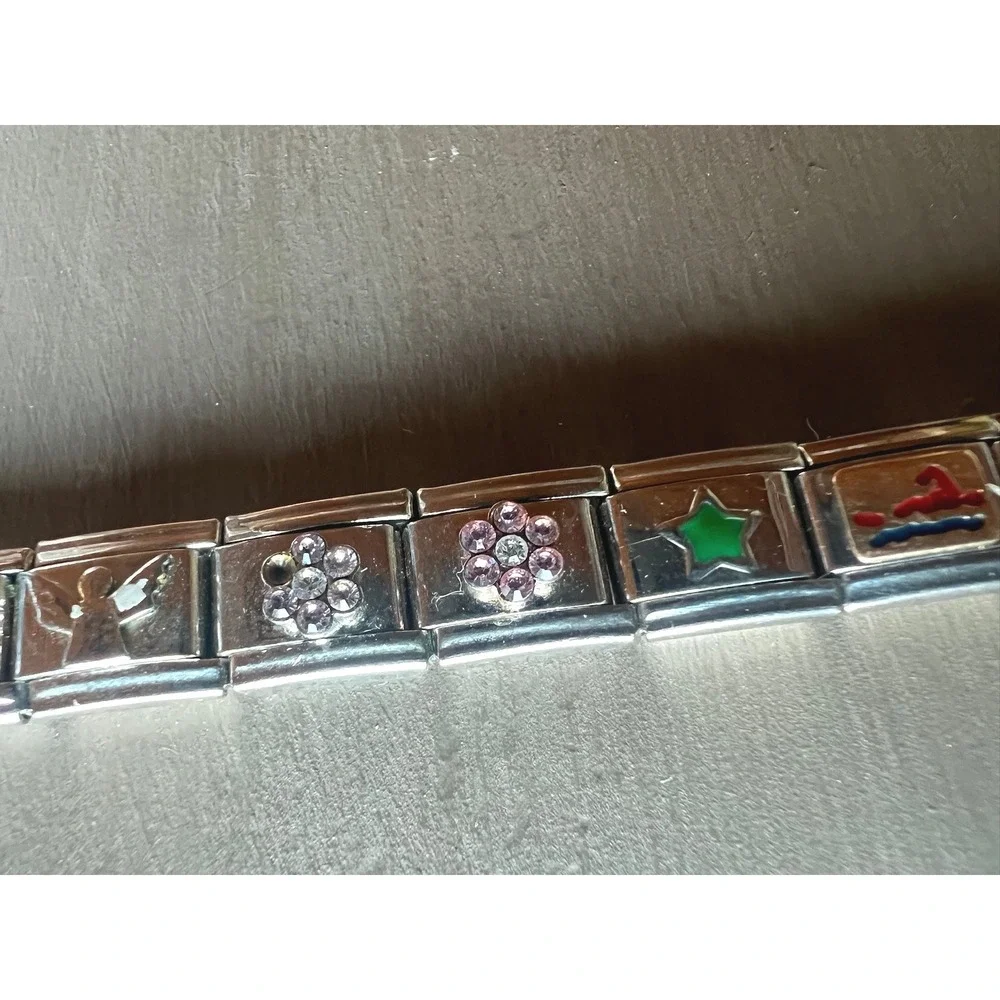 Boxing IF Composition Italian Charm Bracelet 3.5in Stainless Steel 10 Link